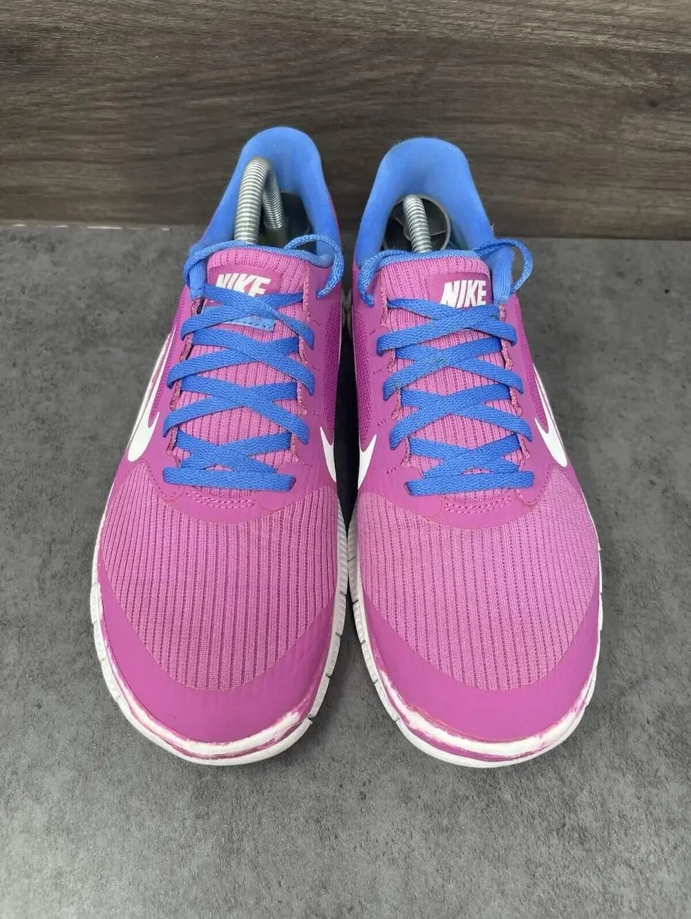 Nike Free 4.0 Running Sneakers Womens Size 9.5 Pink Blue Athletic 580406-601 - Picture 3 of 11